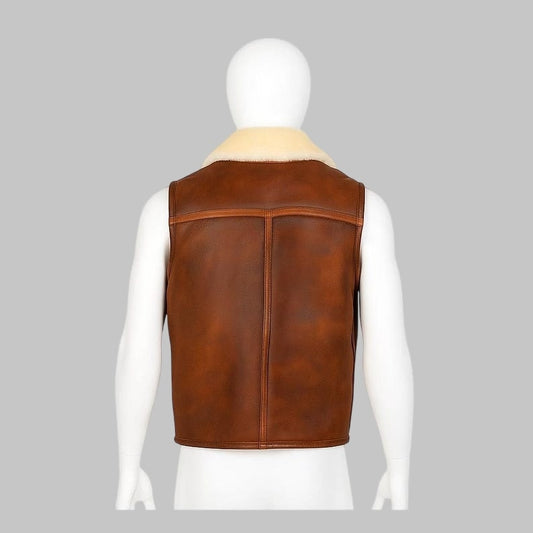 Men Shearling Sheepskin Leather Vest