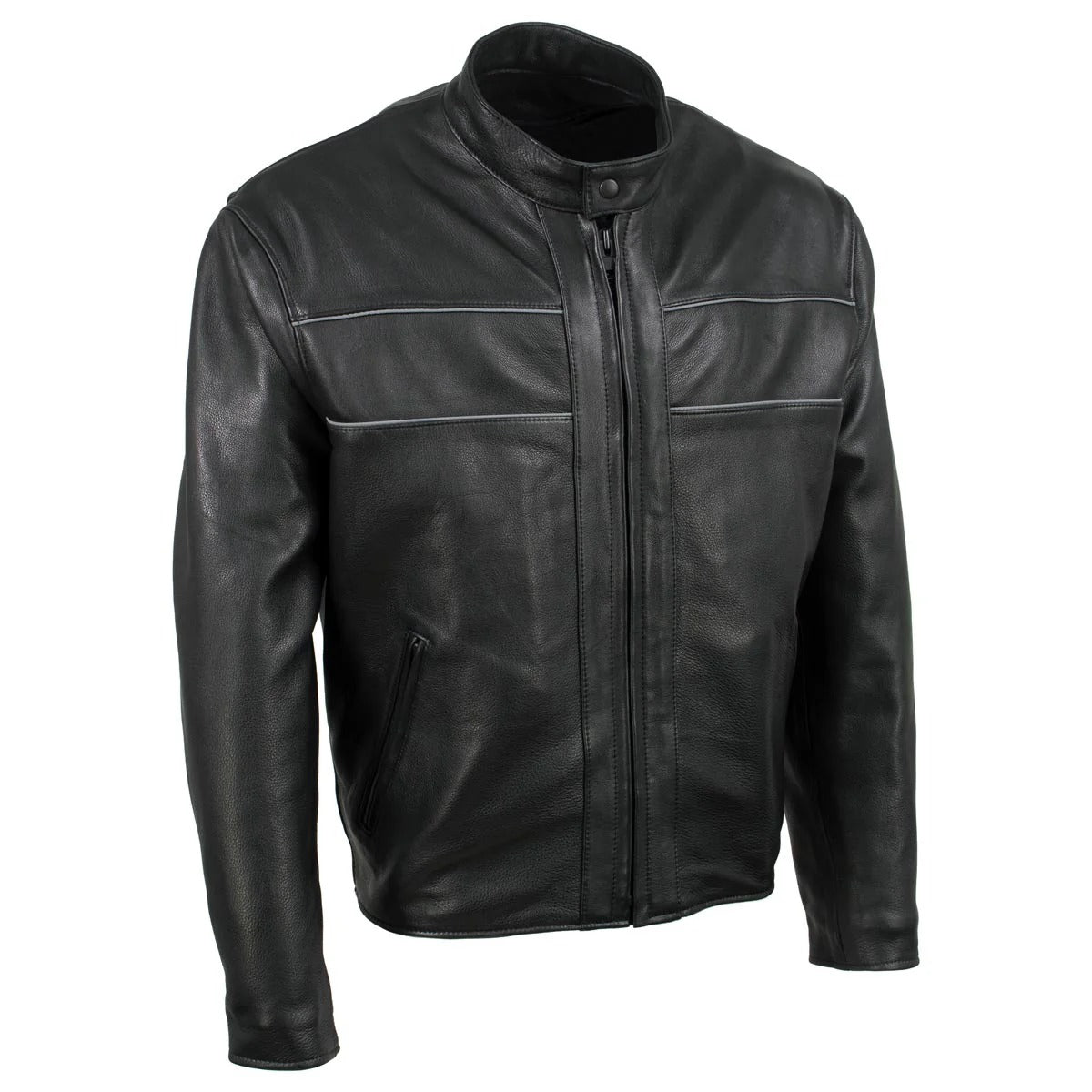 Echo Black Premium Leather Motorcycle Jacket for Men