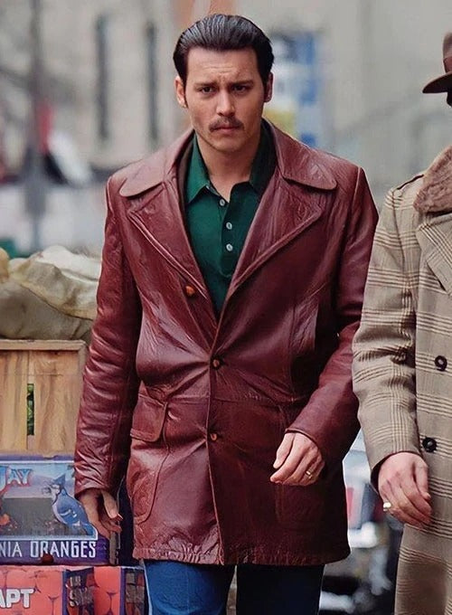 Johnny Depp Donnie Bracco Leather Blazer Avanzar Leather