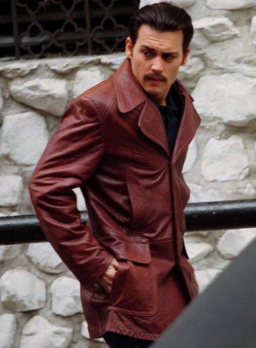 Johnny Depp Donnie Bracco Leather Blazer Avanzar Leather