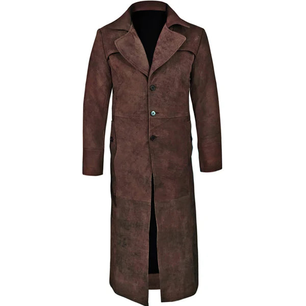 Men’s Classic Leather Trench Coat