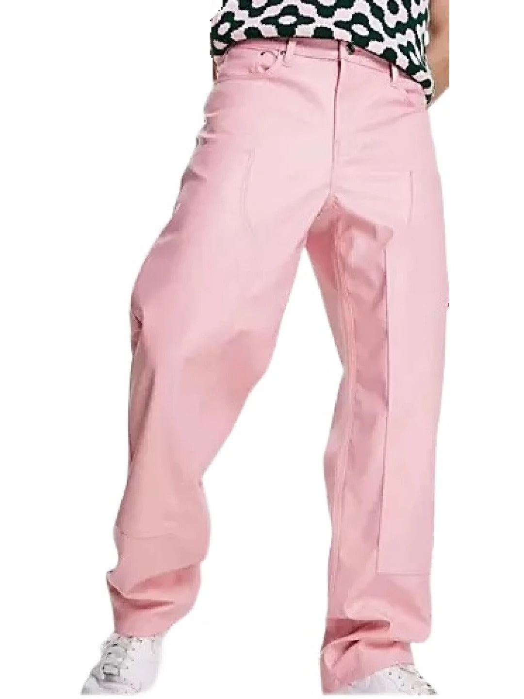 Pink Leather Carpenter Pants for Women by Avanzar Leather