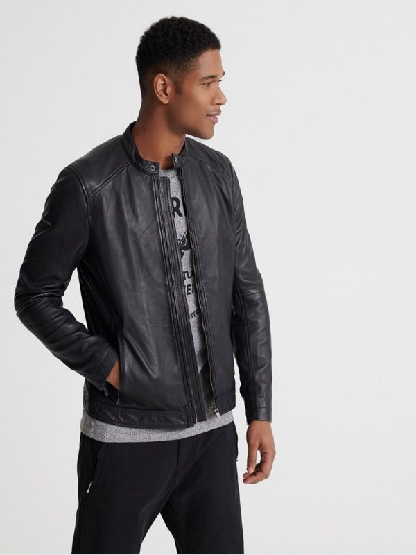 Men’s Black Leather Jacket by Avanzar