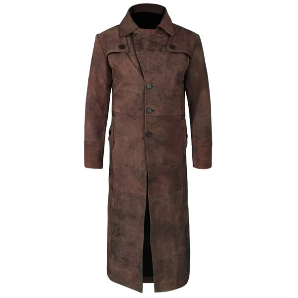 Men’s Classic Leather Trench Coat