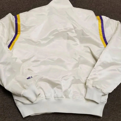 Retro 80s Los Angeles Lakers Satin Bomber Jacket
