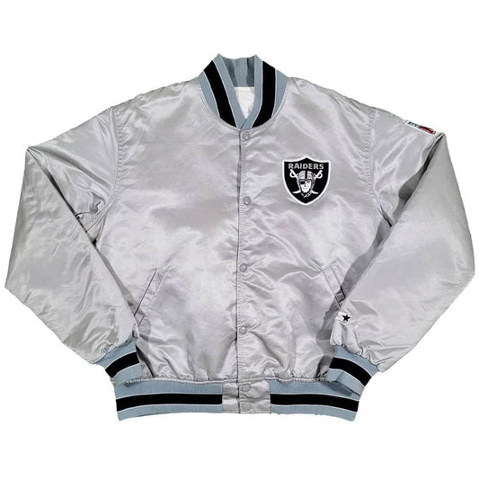 Los Angeles Raiders Starter Black Satin Bomber Jacket
