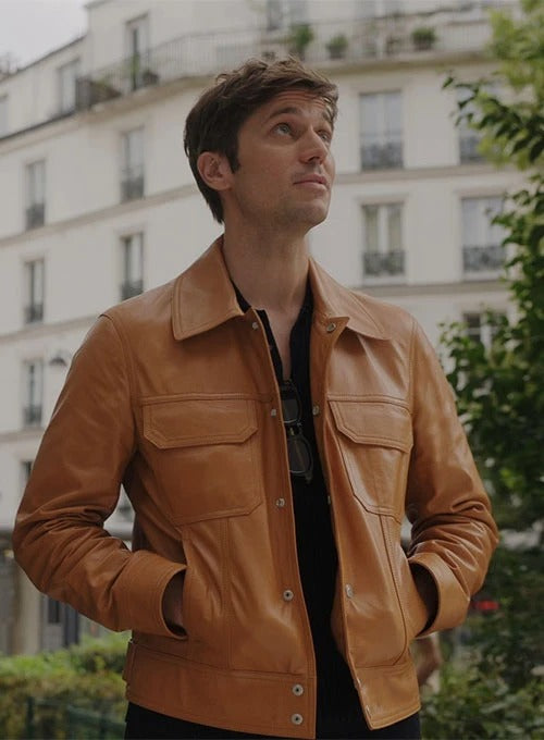 Lucas Bravo Emily In Paris Leather Jacket  Avanzar Leather