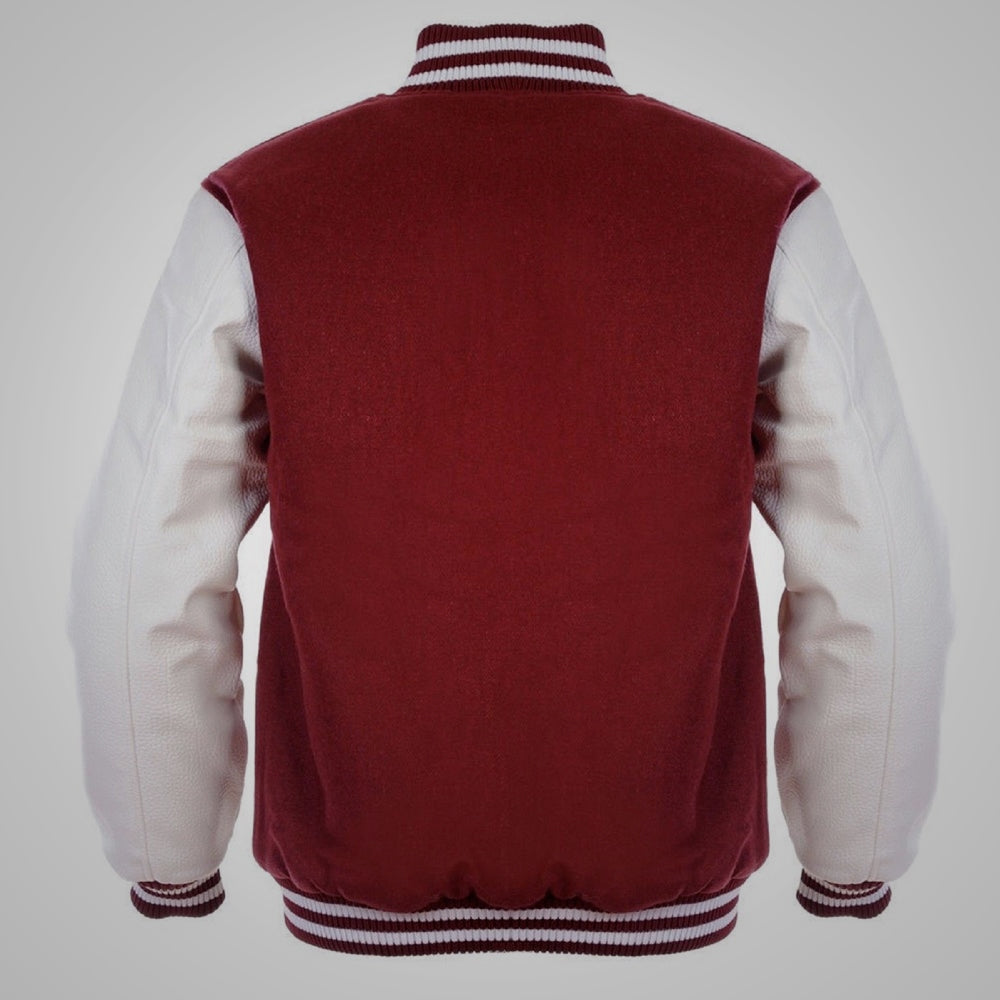 Maroon and White Letterman Jacket