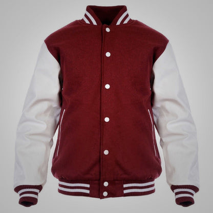 Maroon and White Letterman Jacket