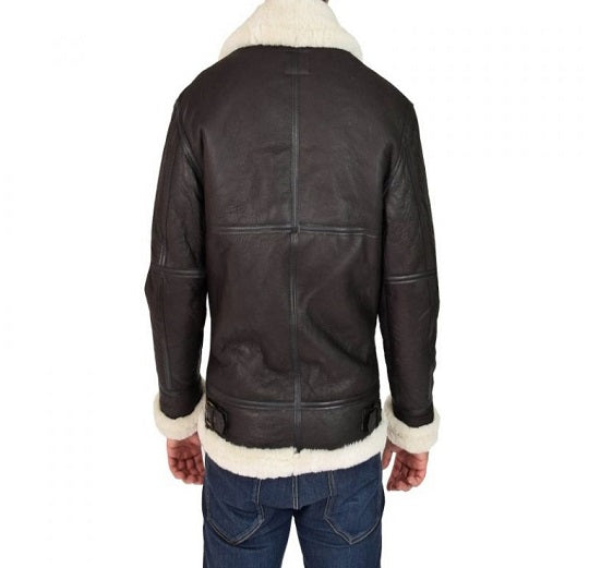 Men's Jet Black B3 Bomber Leather Jacket