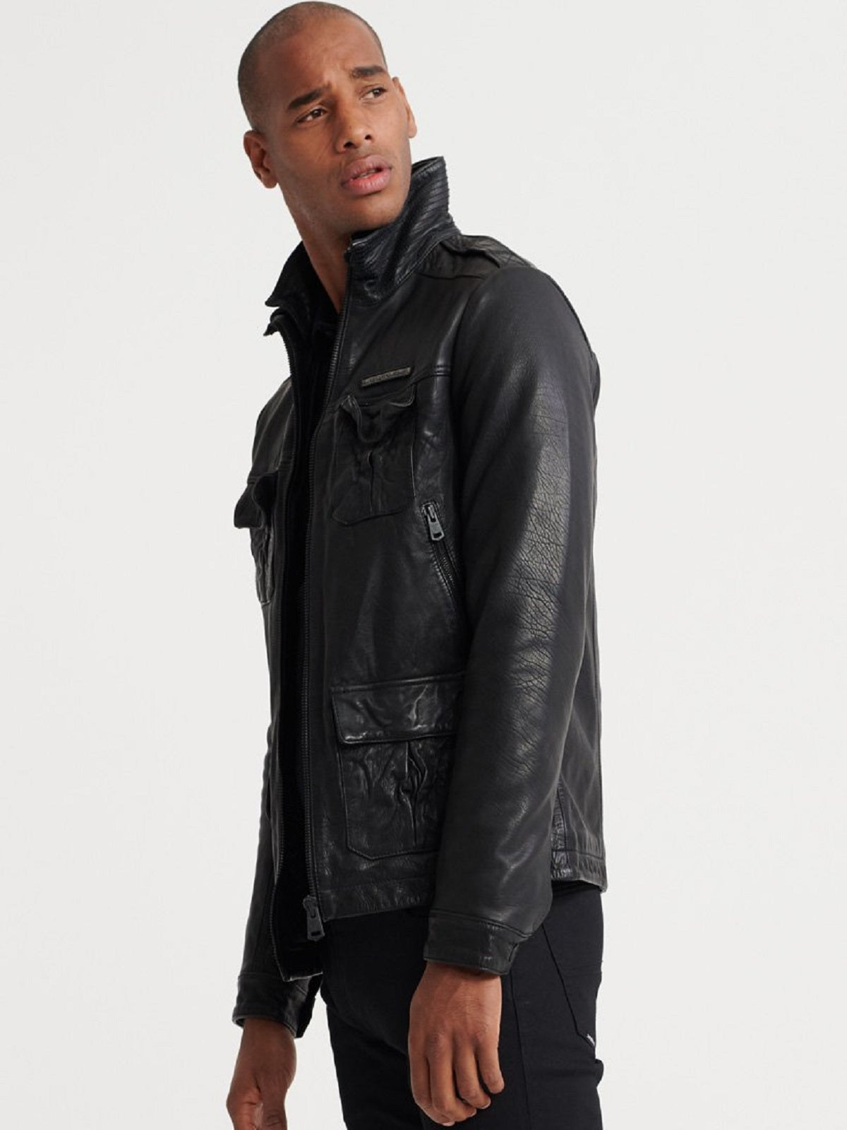 Men’s Black Leather Jacket by Avanzar