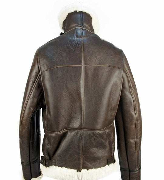 Men's B3 Sheepskin Brown Bomber Jacket