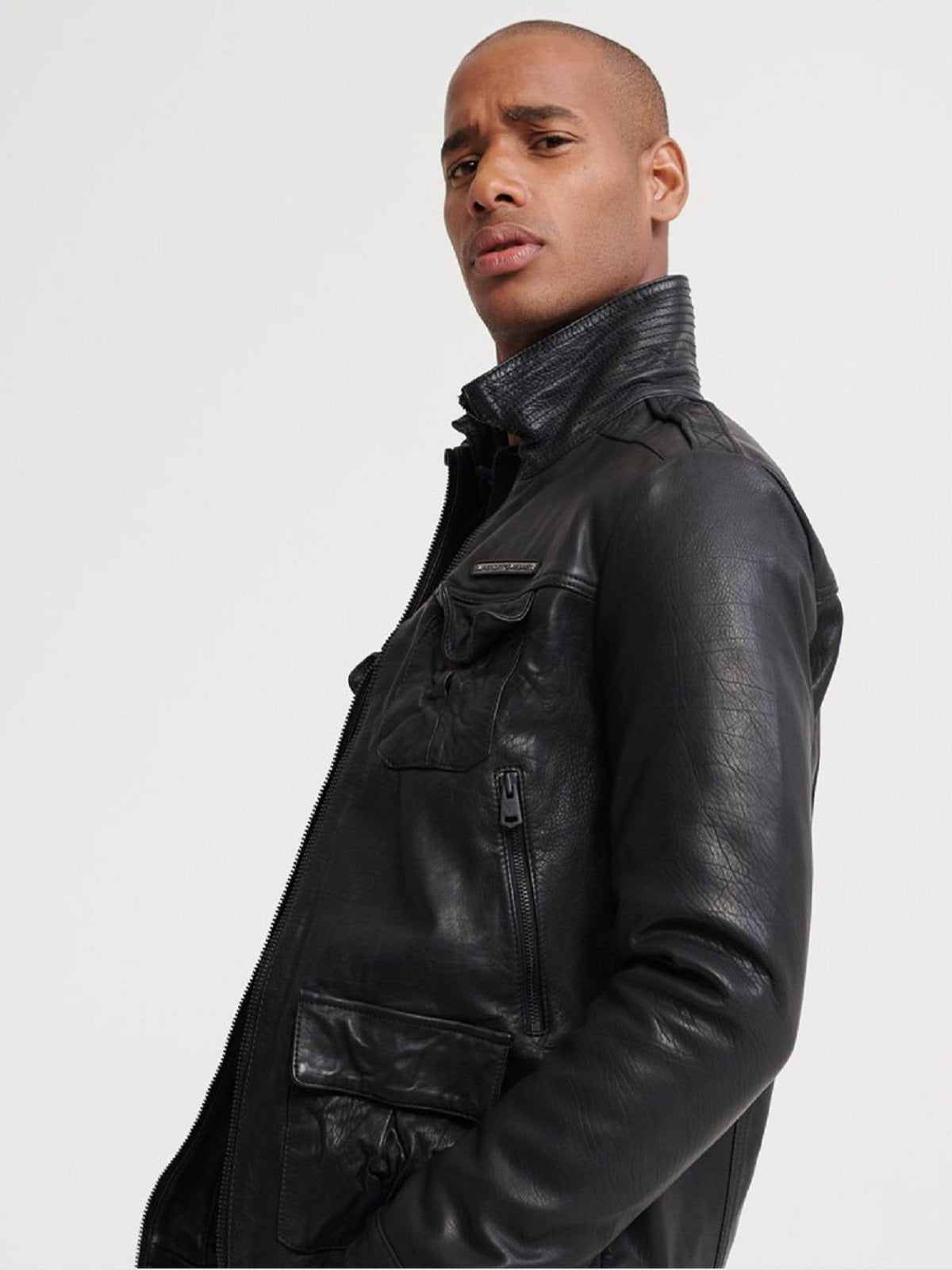 Men’s Black Leather Jacket by Avanzar