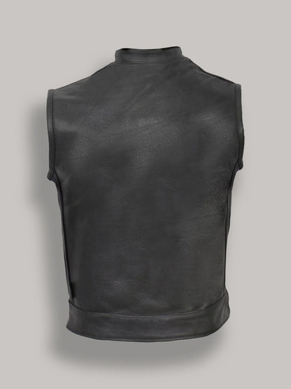 Men's Classic Black Leather Vest