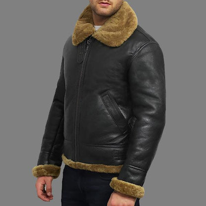 Men's B3 Aviator World War II Shearling Sheepskin Flying Jacket