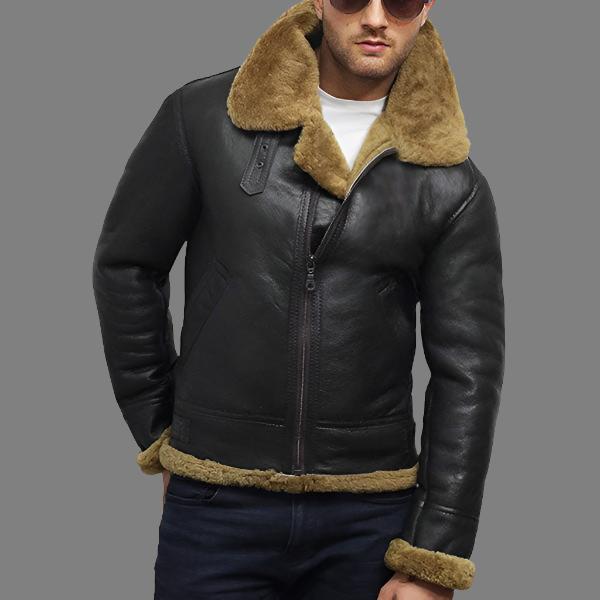 Men's B3 Aviator World War II Shearling Sheepskin Flying Jacket