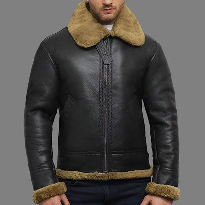 Men's B3 Aviator World War II Shearling Sheepskin Flying Jacket