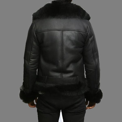 Men's Aviator Flying Jacket - Real Shearling Sheepskin Toscana