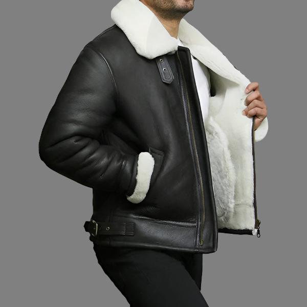 Men's Aviator RAF B3 shearling sheepskin Flying Bomber jacket