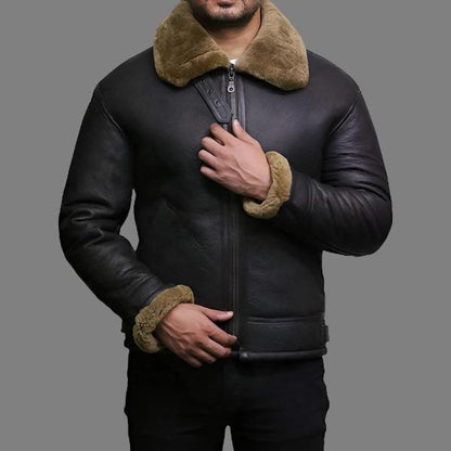 Men's RAF B3 Aviator Shearling Sheepskin Flying Bomber Jacket