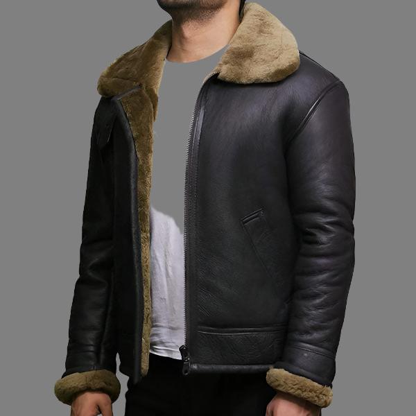 Men's Aviator RAF B3 Shearling Sheepskin Flying Bomber Jacket