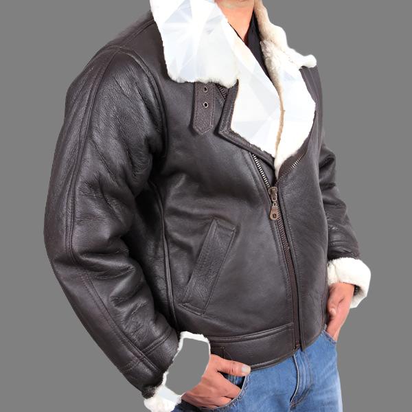 Men's B3 Aviator Shearling Sheepskin Leather Flying Jacket