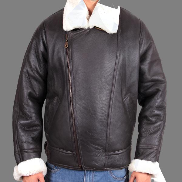 Men's B3 Aviator Shearling Sheepskin Leather Flying Jacket