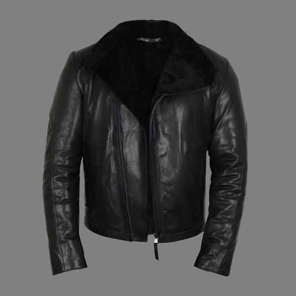 Men's Black Shearling Sheepskin Jacket