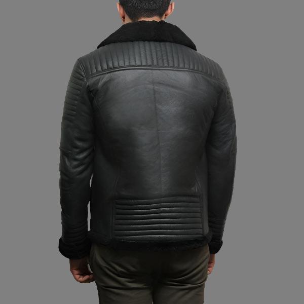 Men's Black Sheepskin Flying Jacket