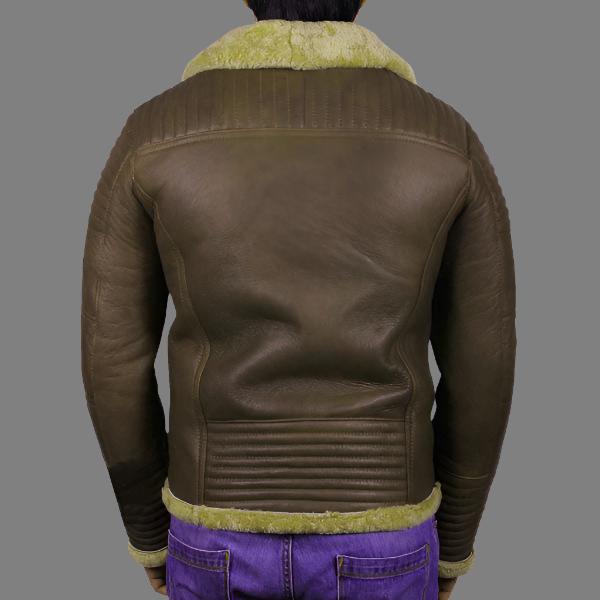 Men's Brown Sheepskin Flying Jacket