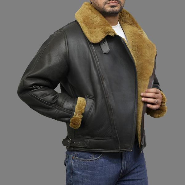 Men's Leather Shearling Sheepskin Jacket