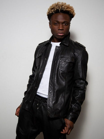 Men’s Black Leather Jacket by Avanzar