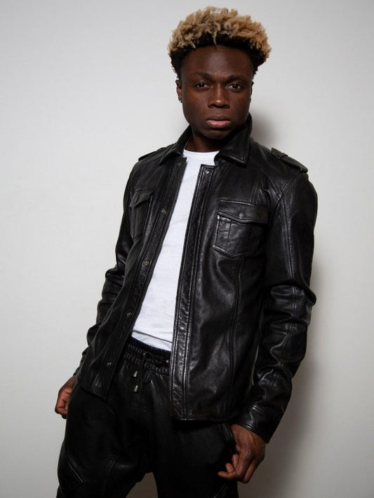 Men’s Black Leather Jacket by Avanzar