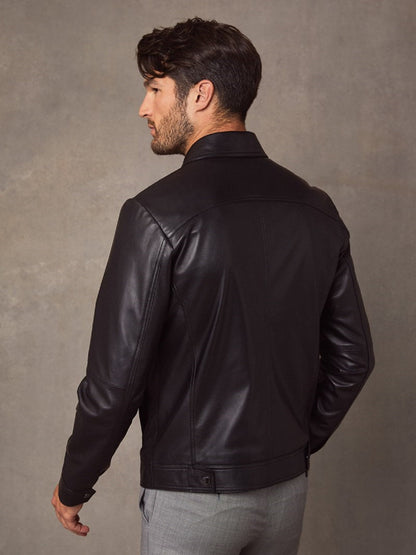 Men’s Vintage Black Leather Jacket by Avanzar