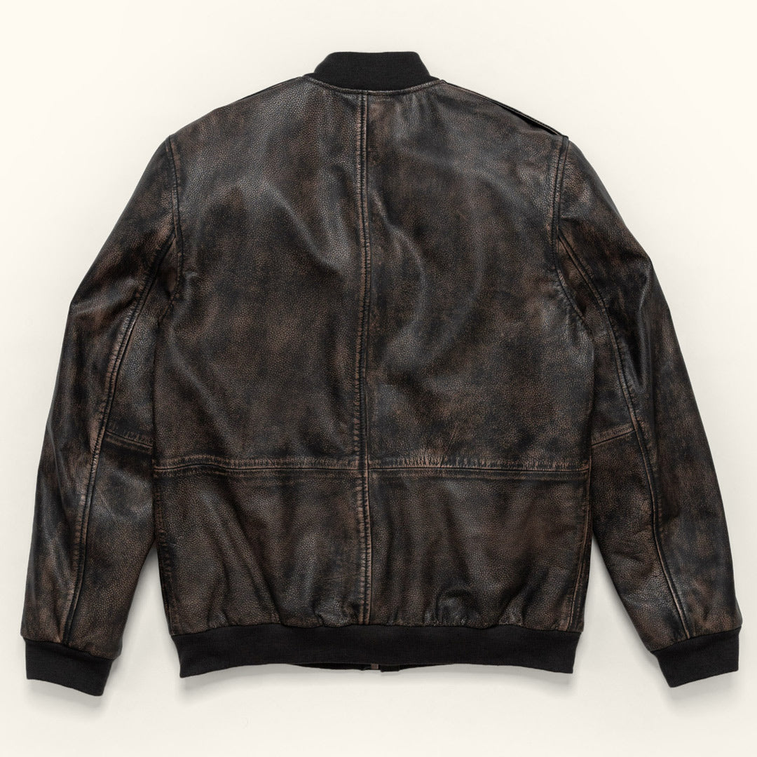 Men's Black Vintage Bomber Leather Jacket