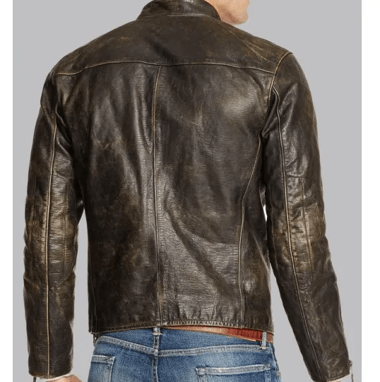 Men's Brown Cafe Racer Vintage Leather Jacket