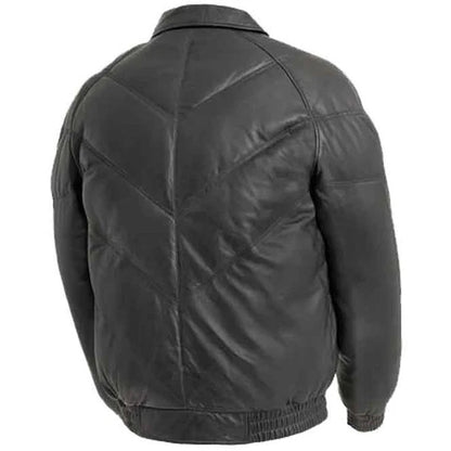 Men’s Lambskin Leather Puffer Jacket Avanzar Leather