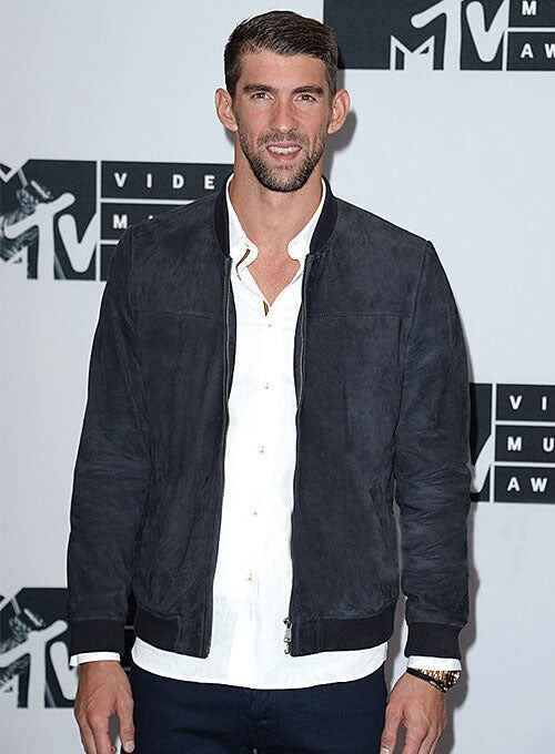 Michael Phelps MTV Video Music Awards Black Leather Jacket