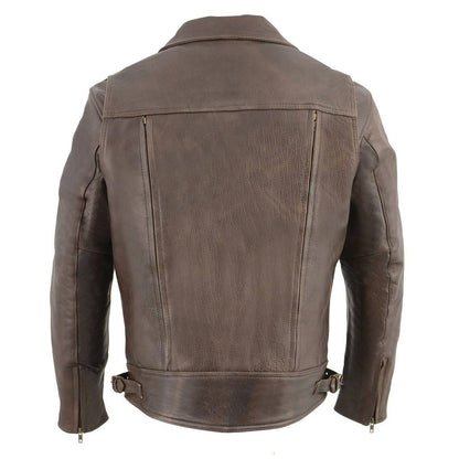 Men’s Retro Brown Motorcycle Leather Jacket