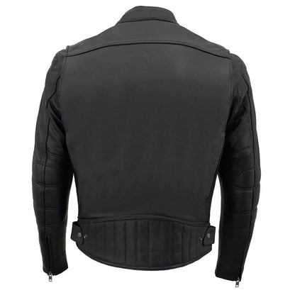 Men’s Black Vented Leather Motorcycle Jacket