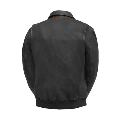 Men’s Leather Motorcycle Bomber Jacket