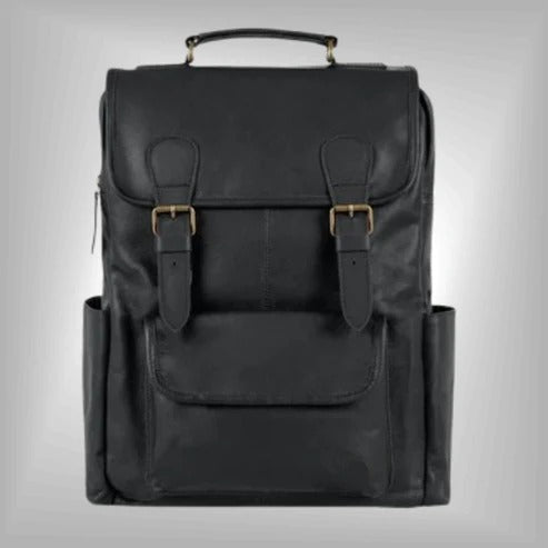 Men’s Black Premium Leather Backpack Avanzar Leather