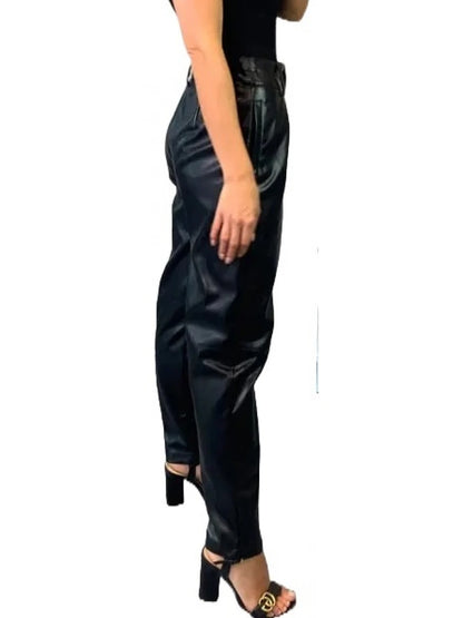 Black Pleated Leather Pants – Elegant & Timeless Leather Trousers