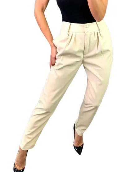 White Pleated Leather Pants – Chic & Versatile Leather Trousers