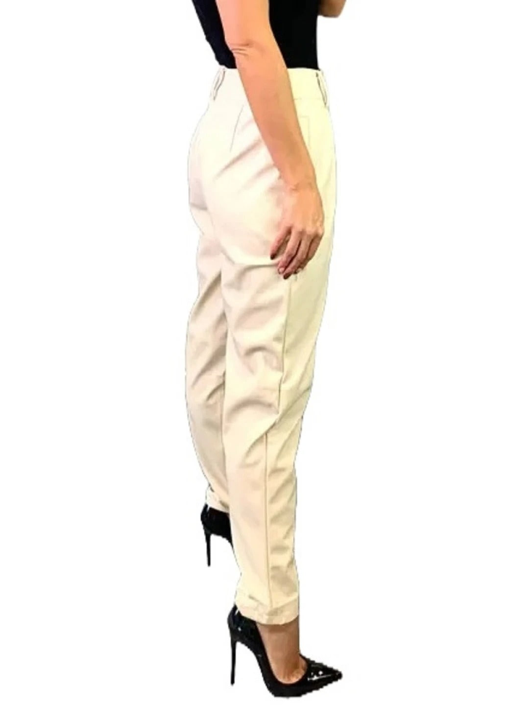 White Pleated Leather Pants – Chic & Versatile Leather Trousers