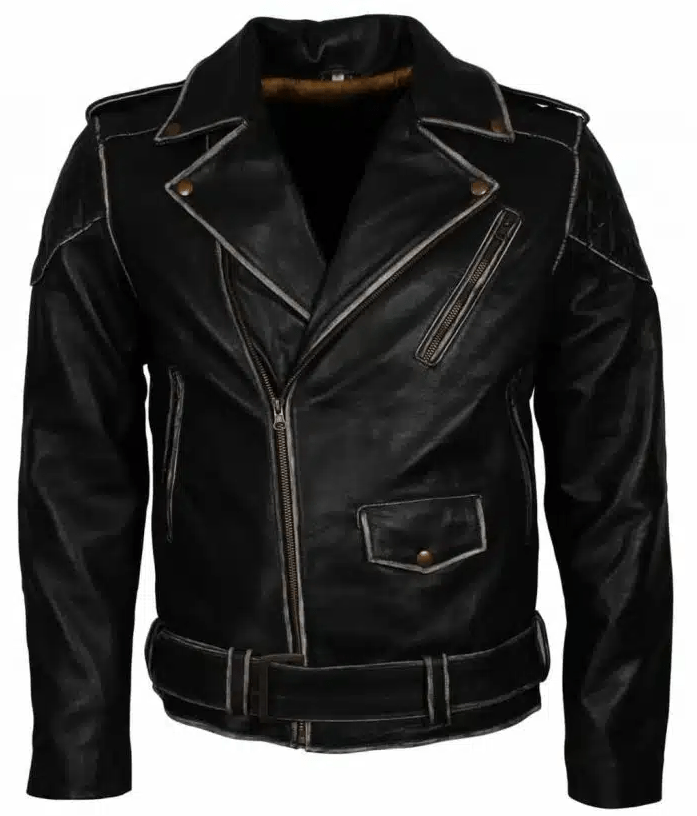 Men's Vintage Black Biker Leather Jacket