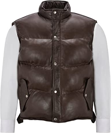 Men’s Lamb Puffer Leather Waistcoat