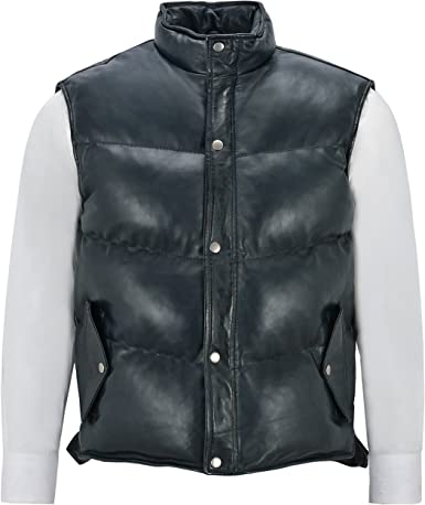 Men’s Lamb Puffer Leather Waistcoat