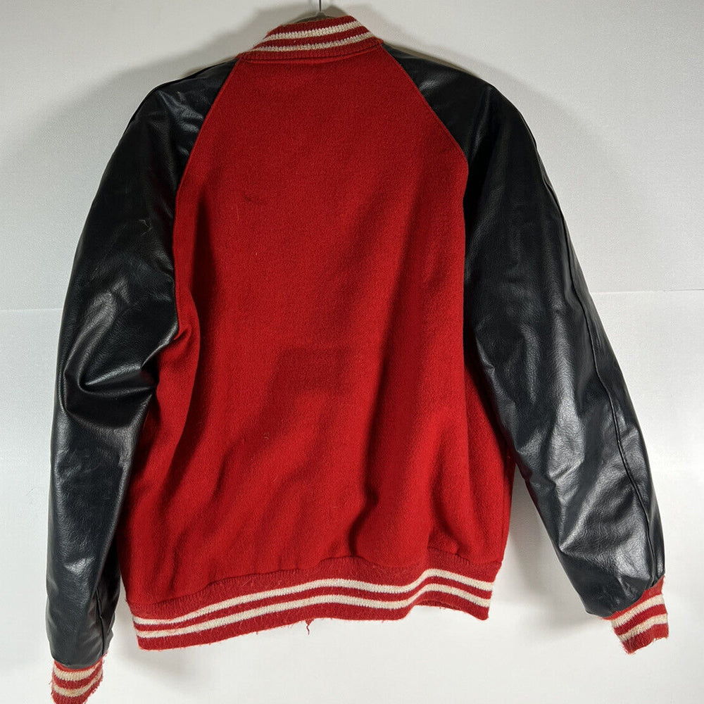 Baseball Hooded Red and Black Varsity Jacket