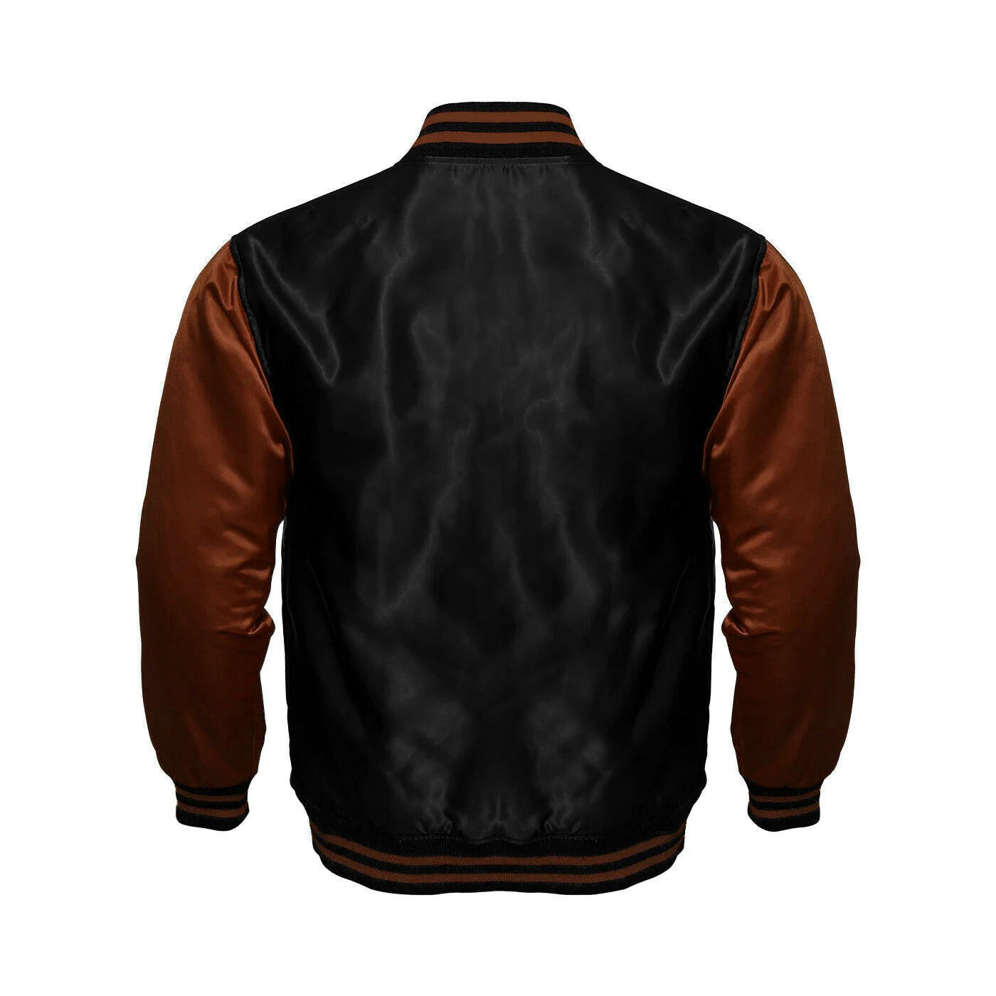 Avanzar Black & Brown Satin Varsity Jacket